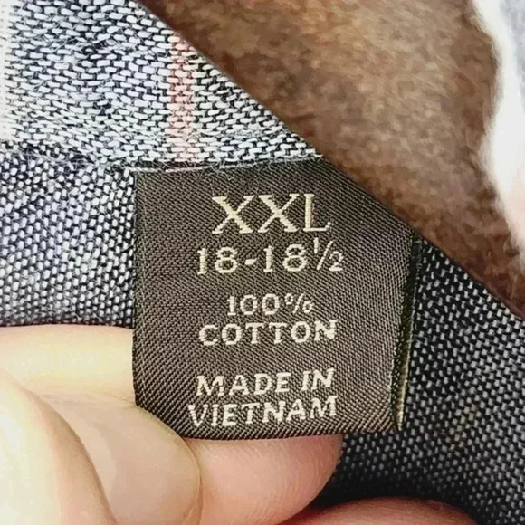 Tasso Elba Plaid lined button down men's shirt XXL - Picture 6 of 8